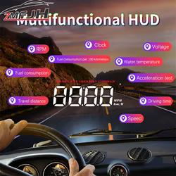 Pantalla HUD OBD para coche con velocímetro, voltaje y temperatura