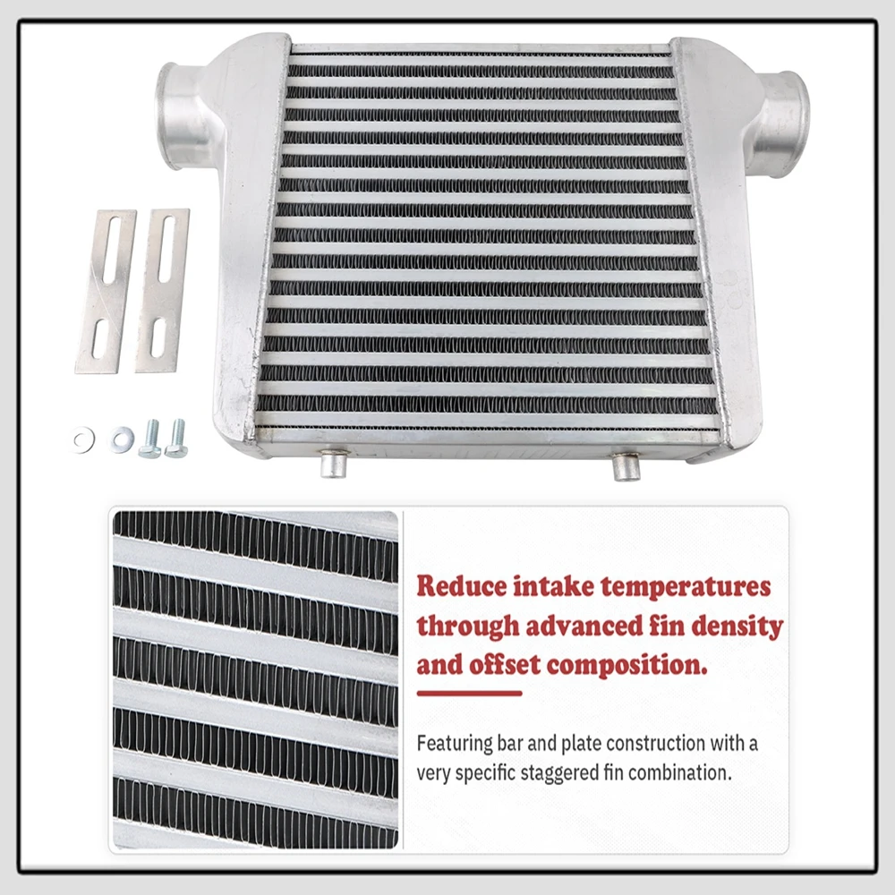 Intercooler Universal 280x300x76mm radiador de entrada de aire frío de aluminio entrada de 3 pulgadas salida de 76mm para coche Turbo