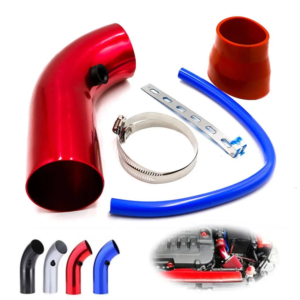 3inch Car Turbo Air Intake Pipes Piping Universal Aluminum 76mm Air Intake Pipe Air Intake System Duct Tube Kit Auto Parts - imagen 2