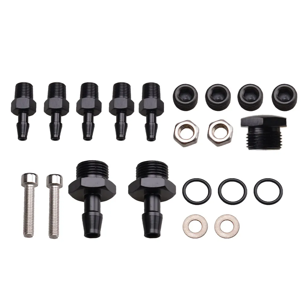 Kit de colector de admisión de bloque de vacío de 6 puertos de carreras, válvula de descarga de combustible, Turbo Boost 1/8NPT, Compatible con controladores Boost y metros - imagen 2