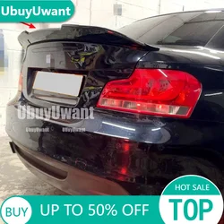 Para BMW Serie 1 E82 1M Coupe 2008-2012 ABS alerón trasero ala de coche con apariencia de carbono alerón de cubierta trasera negro brillante