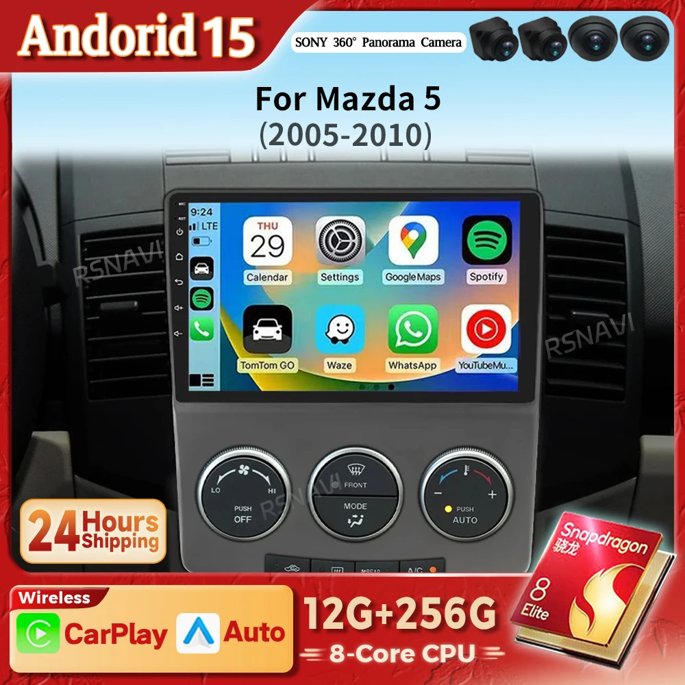 Pantalla 2DIN Android CarPlay Bluetooth Mazda 5 2005-2010