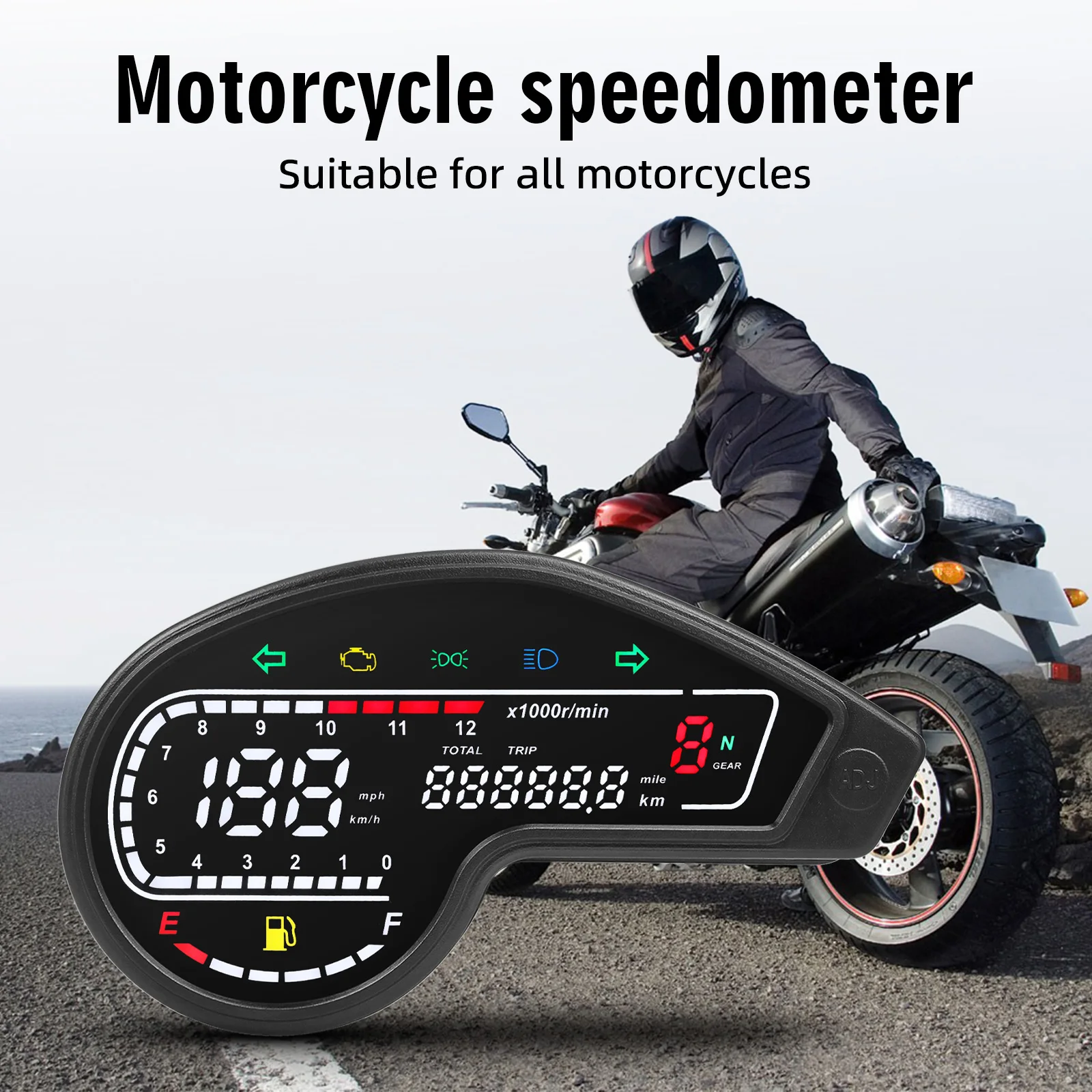 Honda NXR125/Bros tablero LED con velocímetro, tacómetro y odómetro - imagen 2