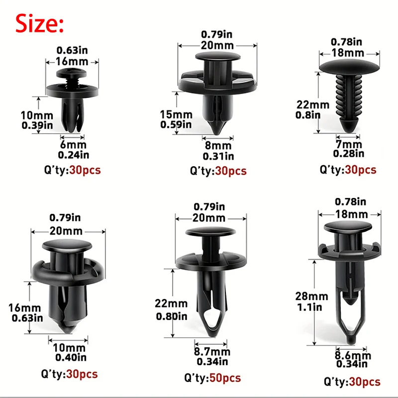 Kit clips de fijación parachoques universal Toyota y Ford - imagen 2