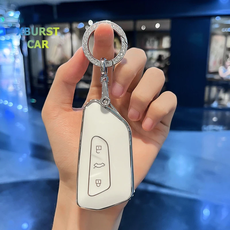 Funda de TPU para llave de coche, soporte Fob para Volkswagen VW Golf 8 MK8 ID-4 ID-6, Skoda Octavia A8, Seat Leon FR MK4 Cupra