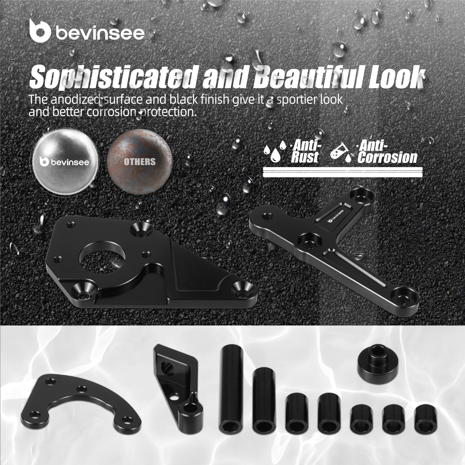 Kit BEVINSEE reubicación dirección asistida y alternador – Camaro Z28 - imagen 3