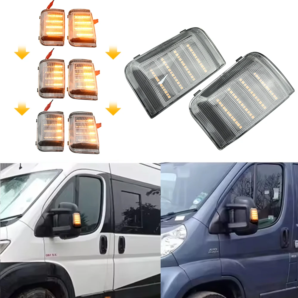 68374916AA para Peugeot Boxer Citroen Jumper RELAY 2006-2019 LED dinámico señal de giro luces de espejo lateral lámpara indicadora - imagen 2