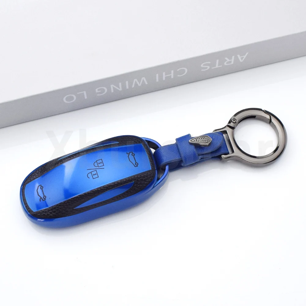 Funda para llave Tesla Model X, S, 3 y Y de cuero TPU - imagen 4