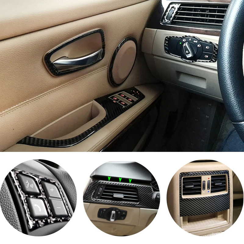 Embellecedores interiores de fibra de carbono para BMW Serie 3 E90
