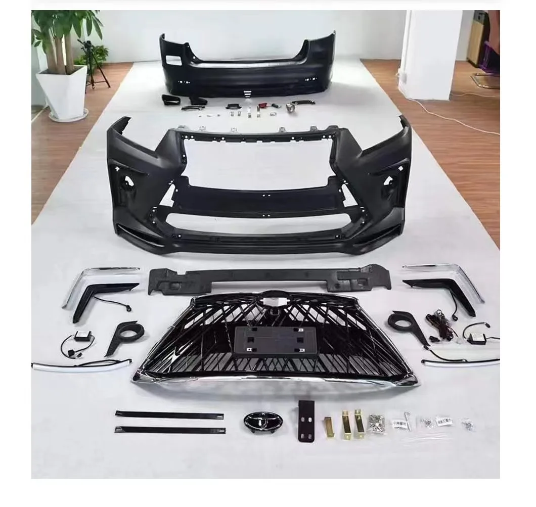 Kit de carrocería de alta calidad para Highlander 2012-2014, conjunto de parachoques trasero delantero Lexus modificado, parachoques de coche