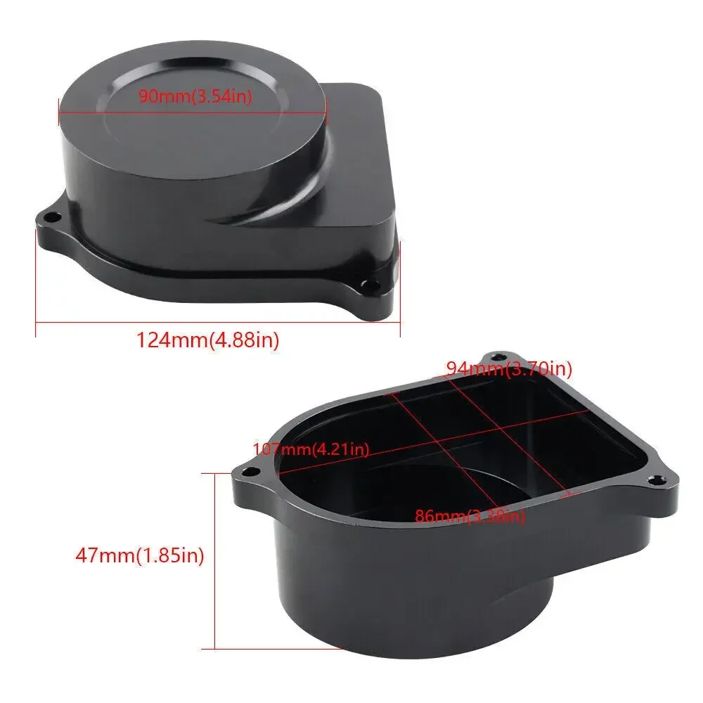 Placa de tapa distribuidora RAVERACING de aluminio negro