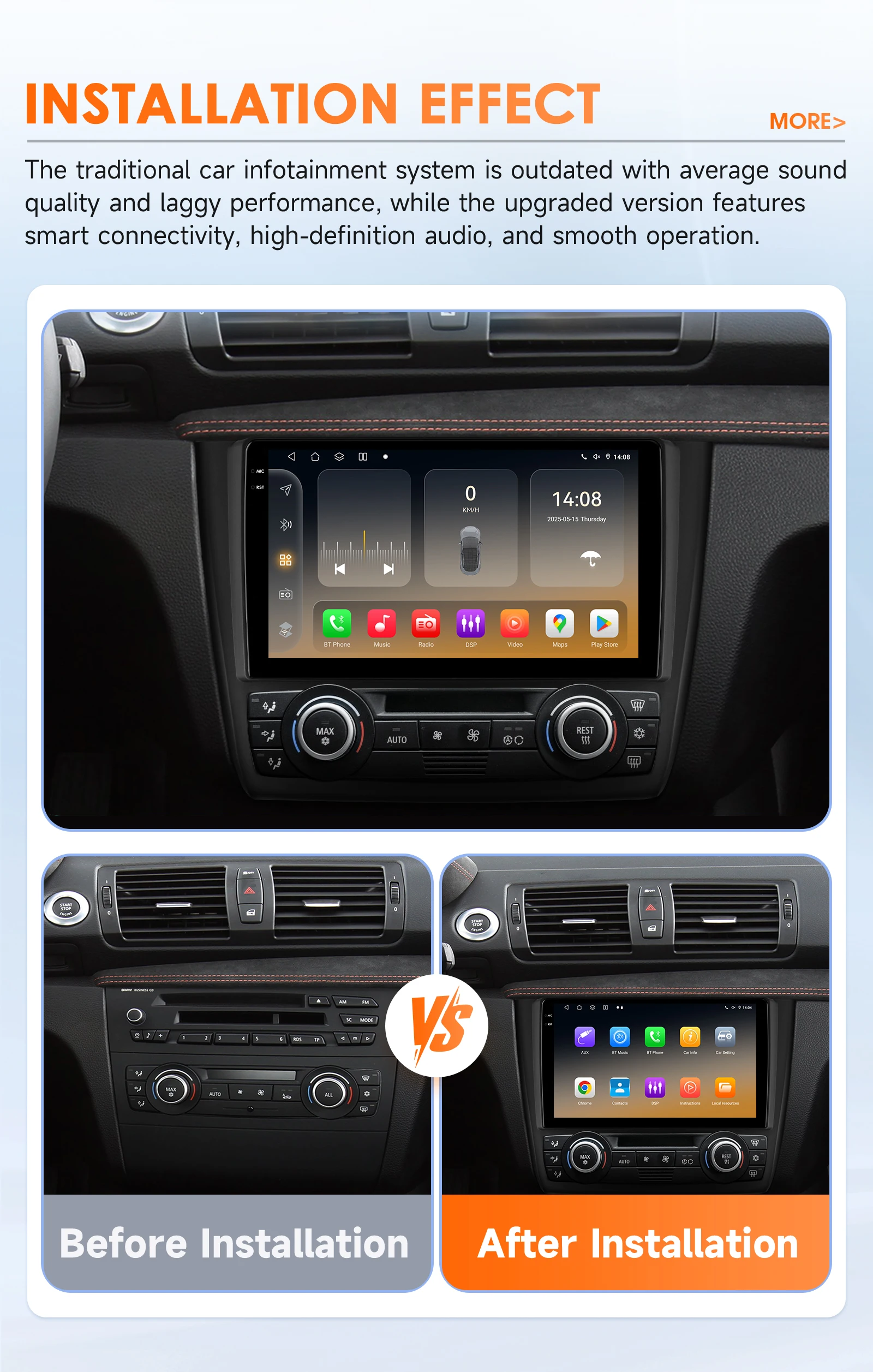 Radio multimedia Android 14 Hizpo para BMW Serie 1 E87 con CarPlay - imagen 4