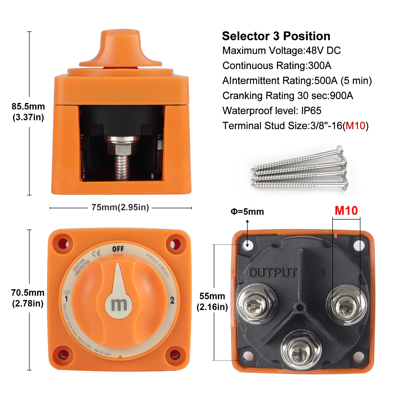 Interruptor aislador batería IP65 Serie M 6008 para camión - imagen 2
