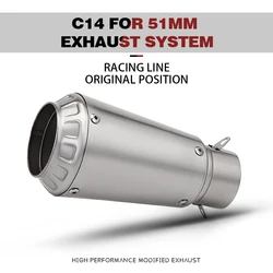Tubo silenciador de escape Universal para motocicleta de 51mm para YZF R1 R3 R6 Z400 S1000RR f750gs Z900 NMAX R3 R6