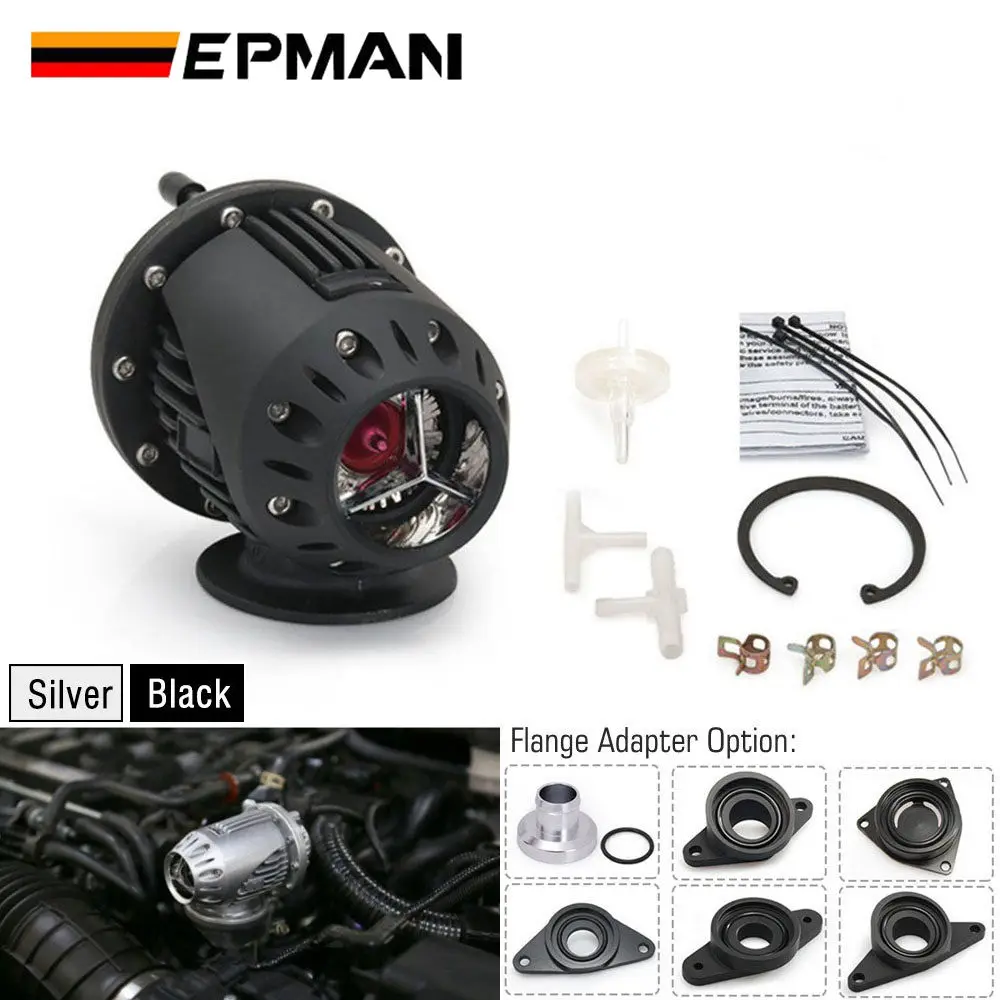 EPMAN Valvula de soplado turbo universal con brida IV 4 negro/plata