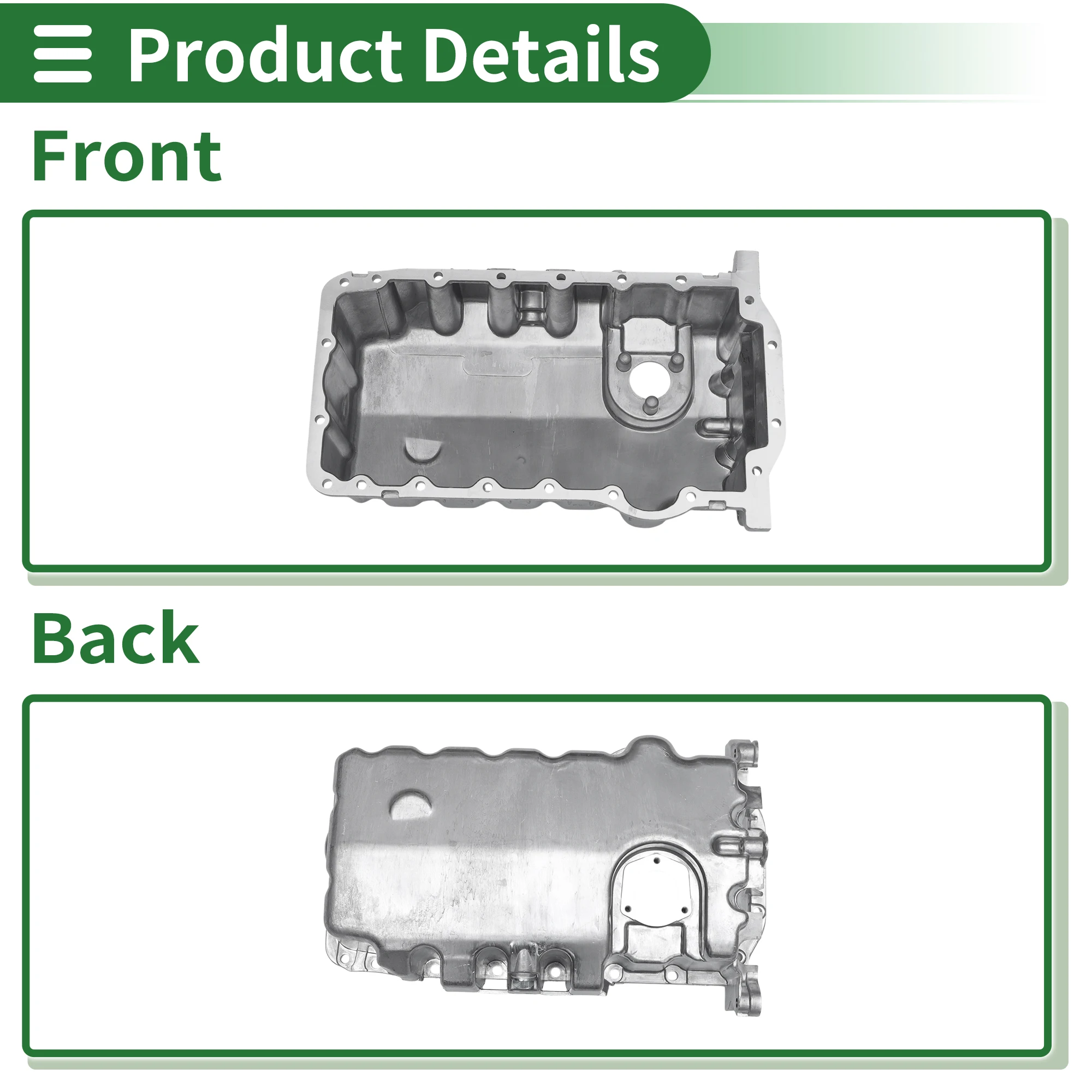 UXCELL 06A103603H Cárter de aceite para VW Beetle – aluminio plateado - imagen 3