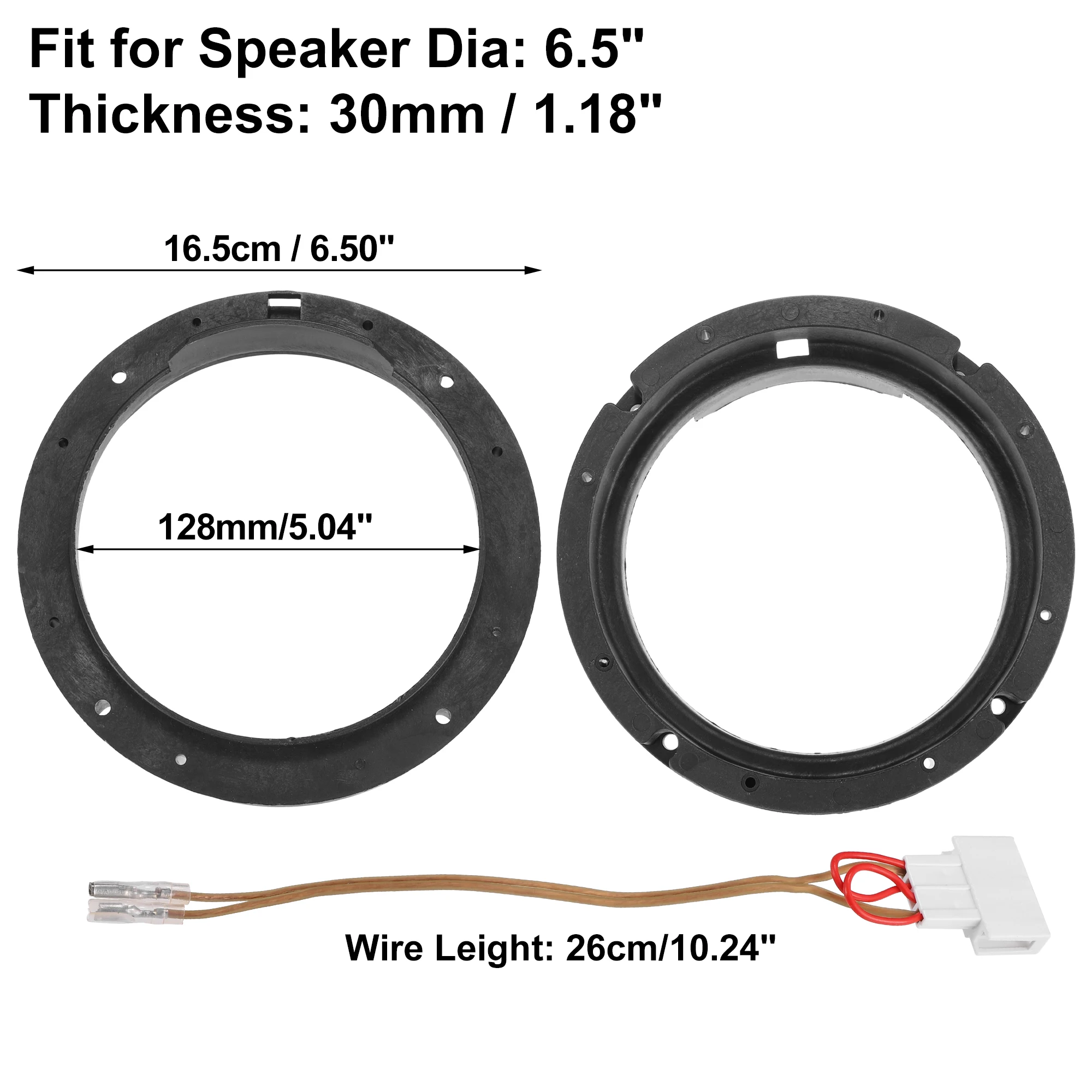 X Autohaux Anillo espaciador adaptador de altavoz de coche de 6,5 "con combinación de cables para Volkswagen Passat 1998-2016 para Volkswagen Jetta 1999 - imagen 3