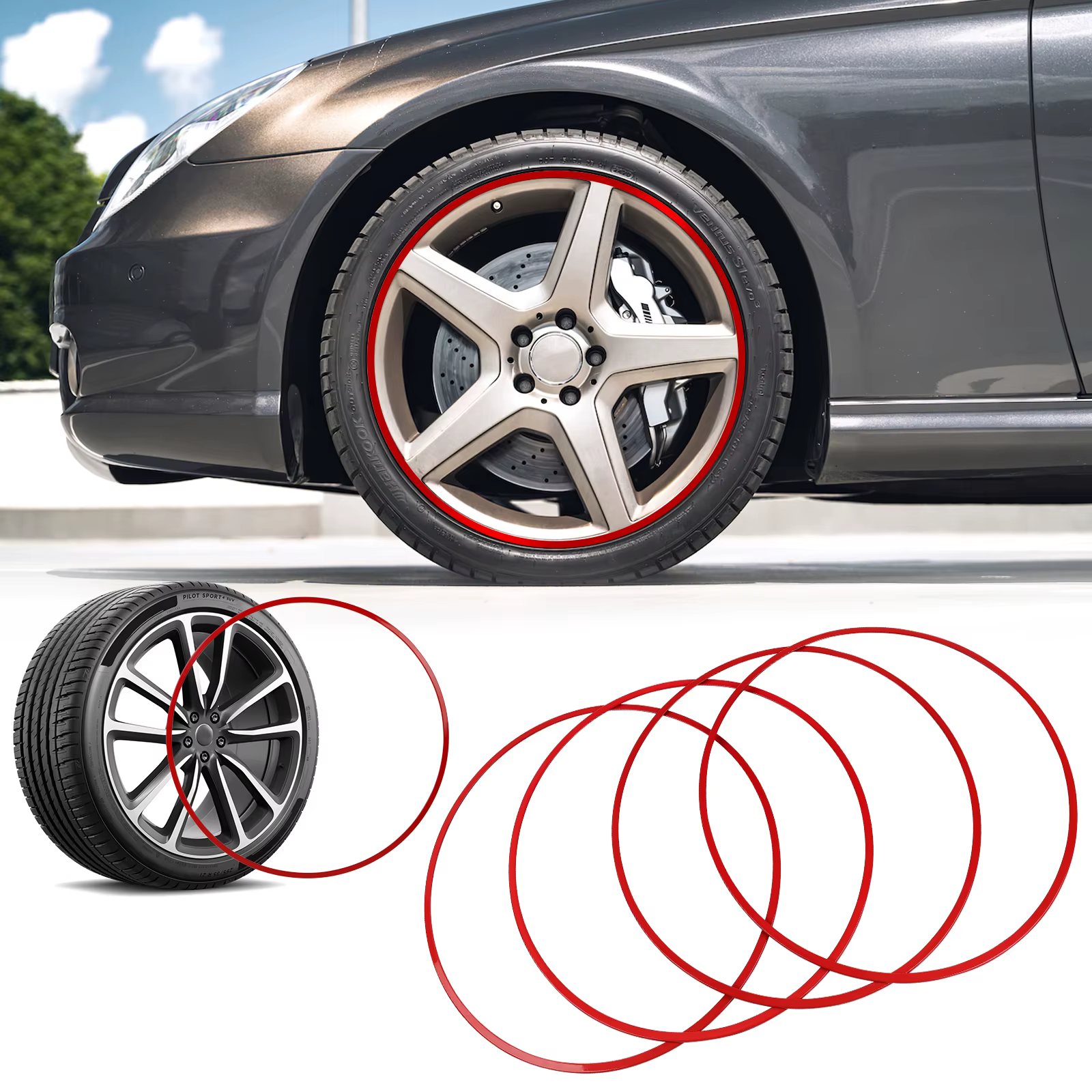 Protector de llantas 18-20 pulgadas, tiras antiroce para Tesla