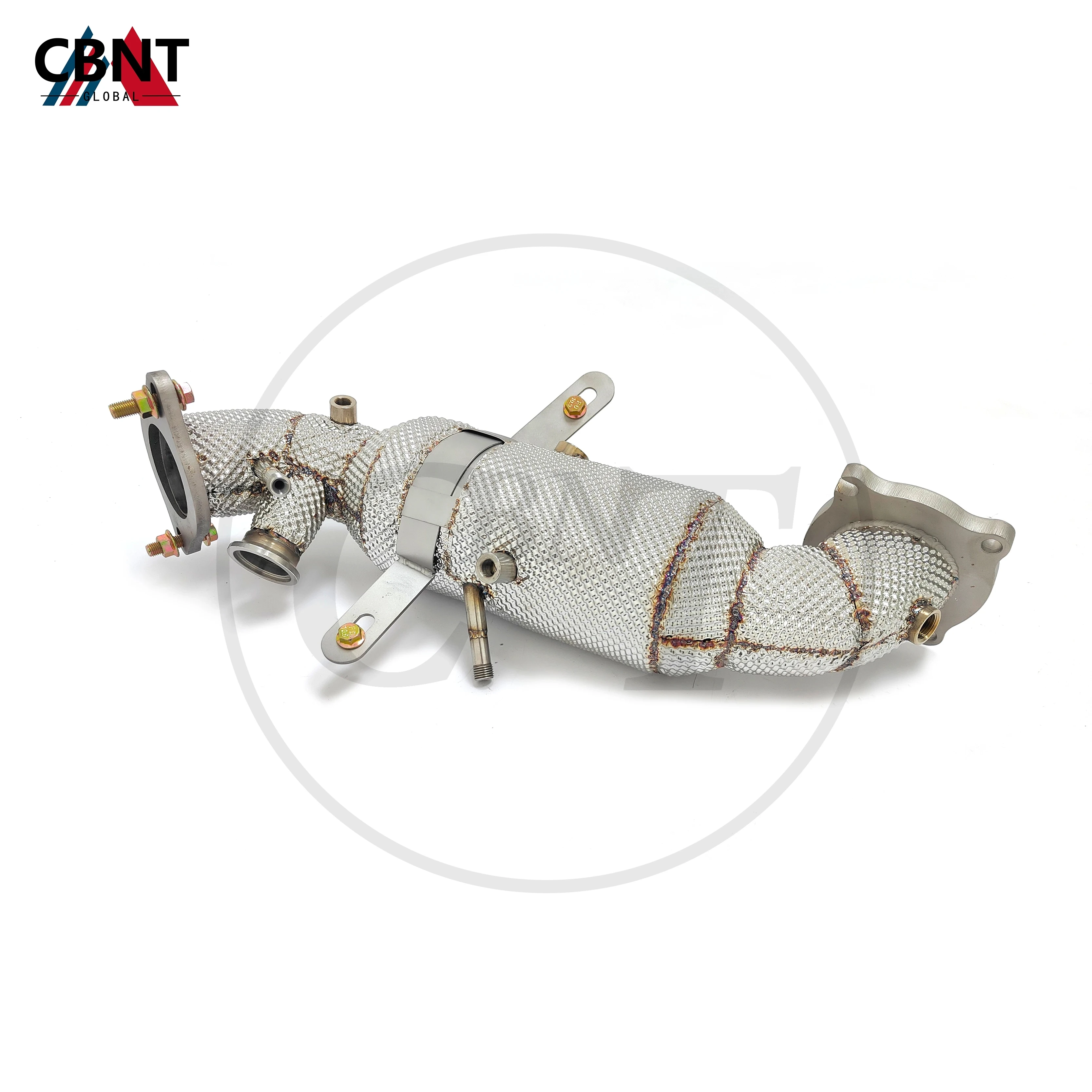 Sistema de escape CBNT, cabezales de escape con protector térmico para Alfa Romeo Giulia Stelvio 2,0 T 2020-2023, bajante catted/sin gato