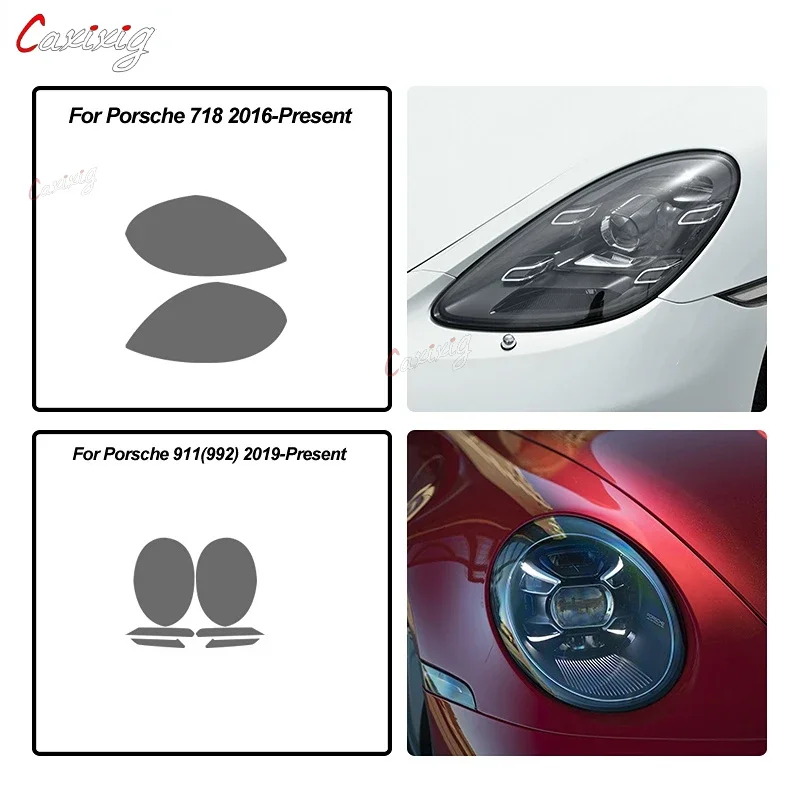 Película protectora faros negra ahumada para Porsche 911 718 Cayenne - imagen 5