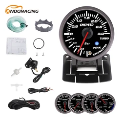 Manómetro digital 60mm racing 4-en-1: presión aceite, temperatura agua y aceite