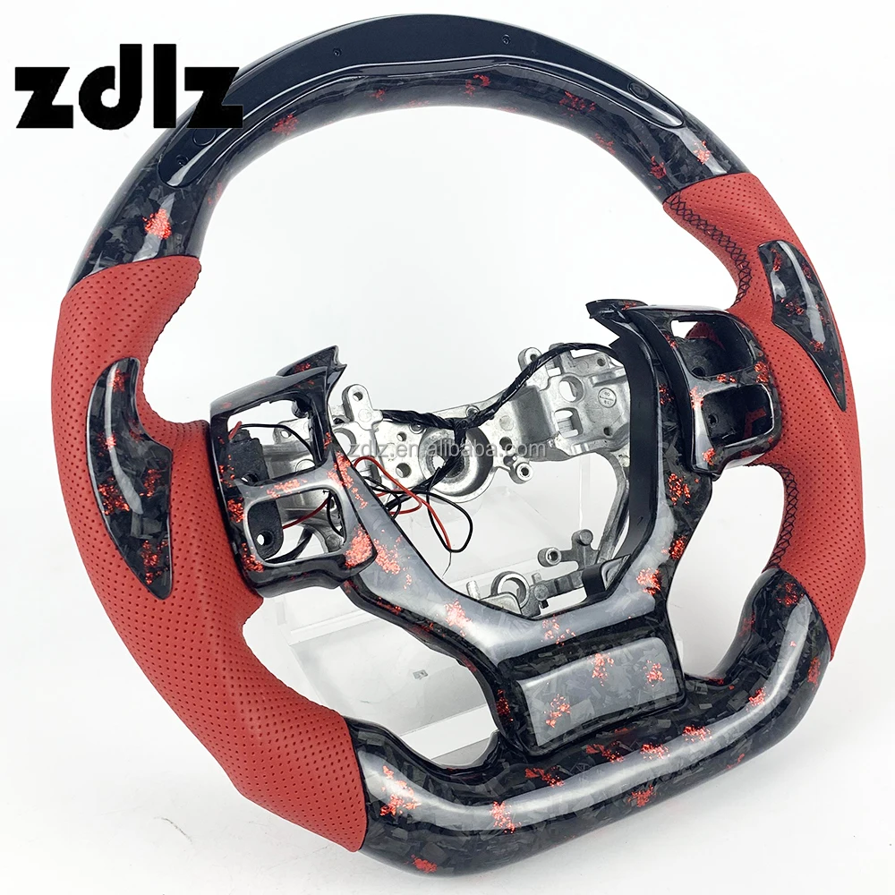 Volante de fibra de carbono forjado rojo con LED para Lexus IS/ES/NX - imagen 2