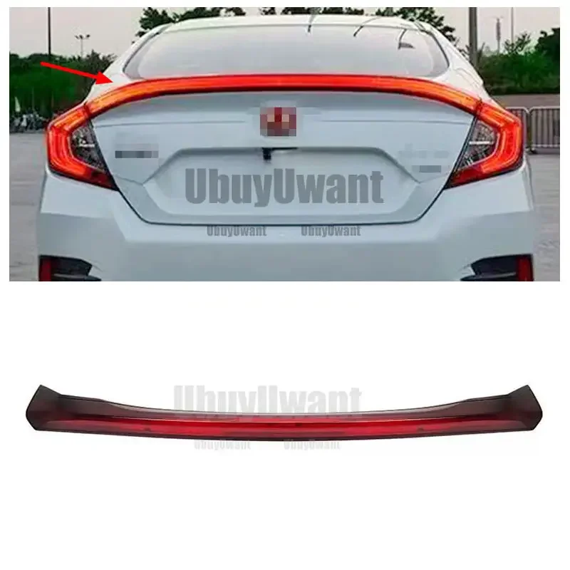 Alerón LED ABS luz de freno trasero para Honda Civic 2016-2017 - imagen 2