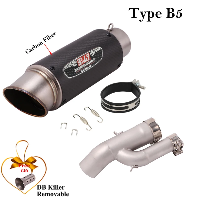 Tubo de enlace medio para motocicleta, sistema de conexión de silenciador modificado, DB Killer, fibra de carbono, para BMW S1000RR, S1000R, 2017, 2018 - imagen 4