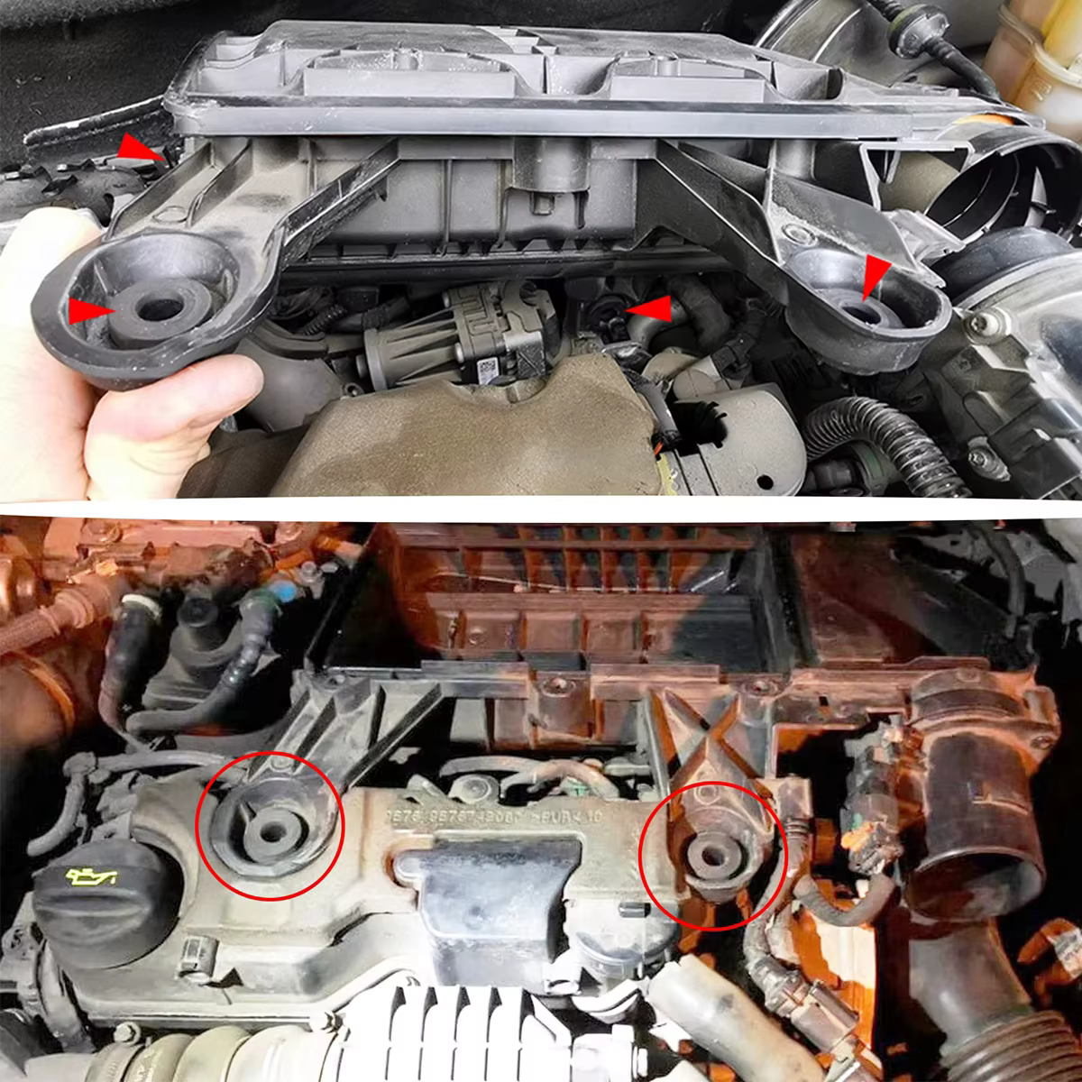 Peugeot 1623159380 Soporte goma tapa motor – 208, 308 y 3008 - imagen 5
