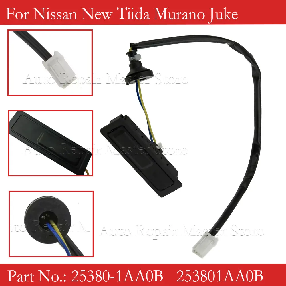 Interruptor de manija de maletero trasero, abridor de maletero, 25380-1AA0B, para Nissan Tiida Murano Juke, 253801AA0B - imagen 2