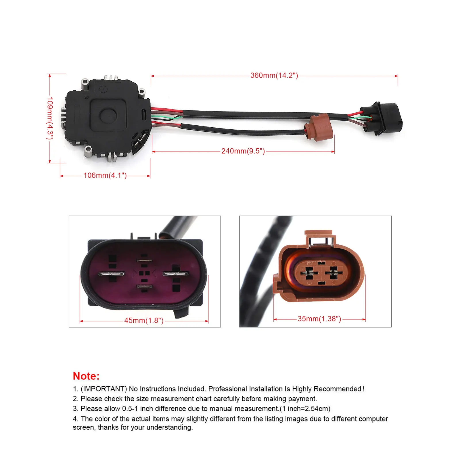 Detalle del módulo y carcasa