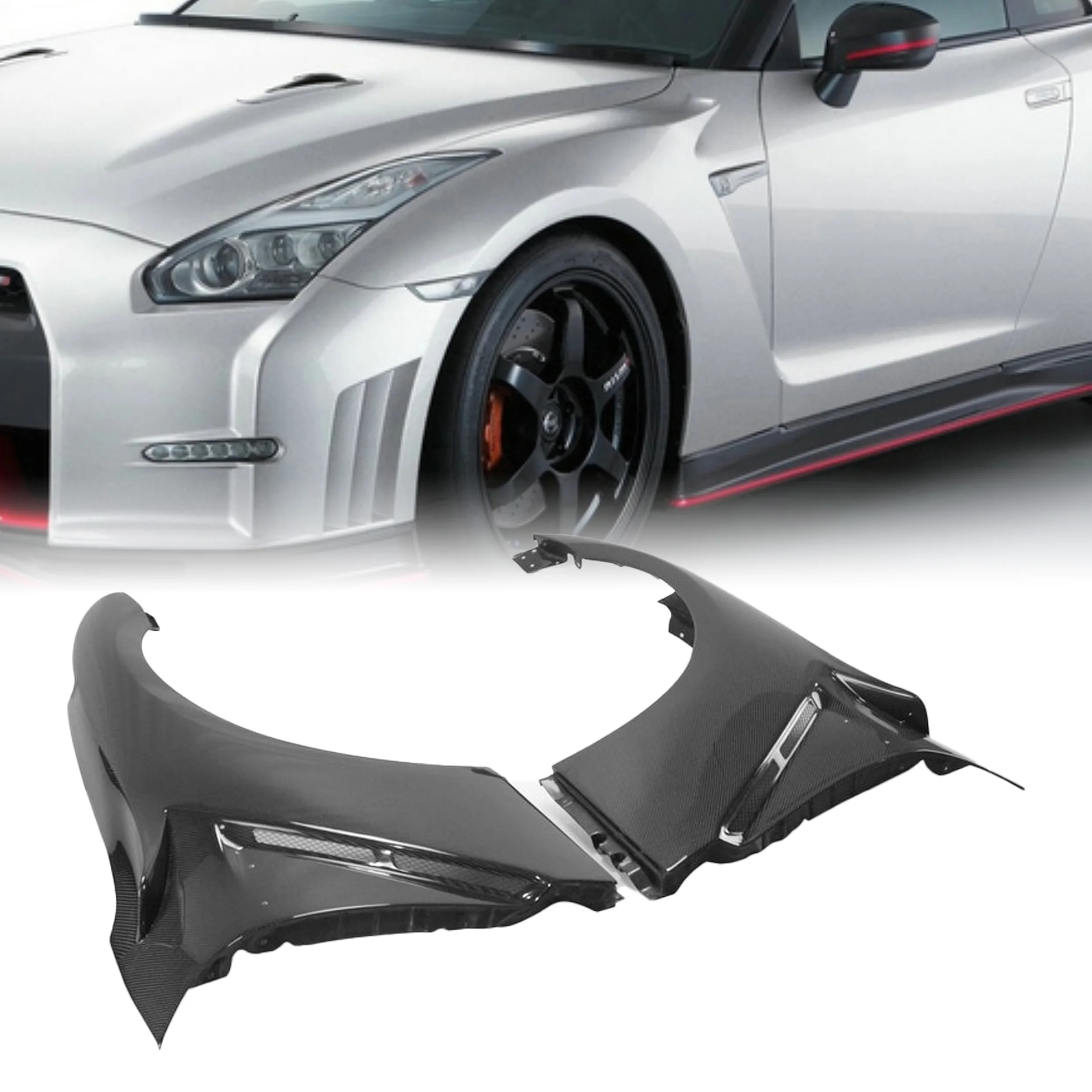 NIS Guardabarros delantero personalizable para Nissan GT-R R35
