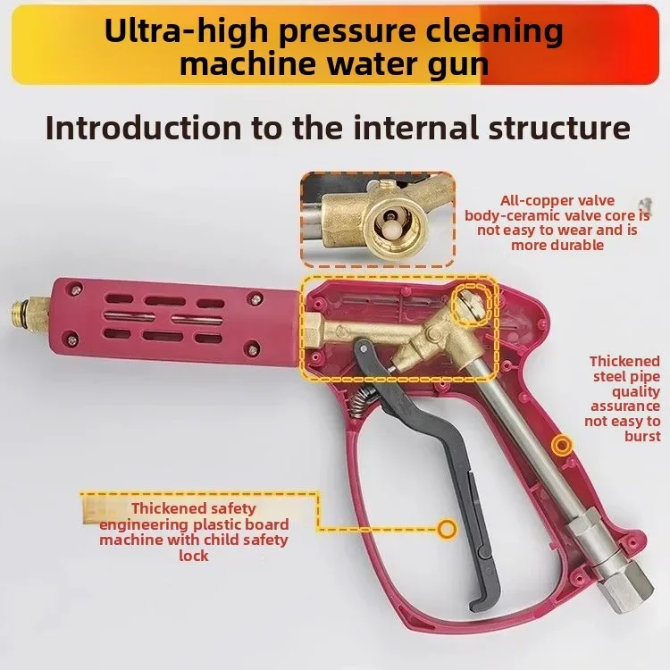 Nueva pistola de agua de presión Ultra alta, presión de 320 Kg, núcleo de cerámica, lavadora de coches de granja, conexión rápida, pistola de agua larga - imagen 5