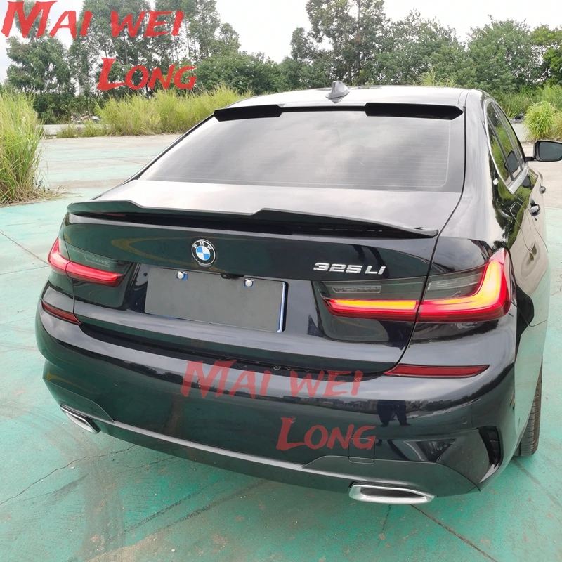 Para 2019-2023 BMW Serie 3 G20 320i 330i PSM estilo ABS plástico coche carbono negro brillante tapa del maletero trasero alerón del coche alas Tuning - imagen 3