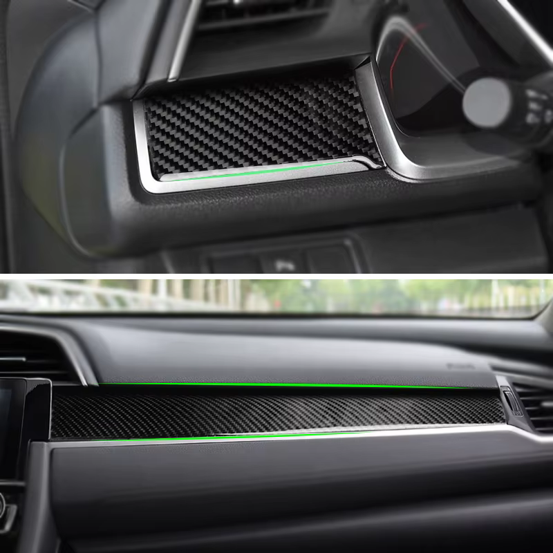 Embellecedor de salpicadero en fibra de carbono Honda Civic 2016-2019