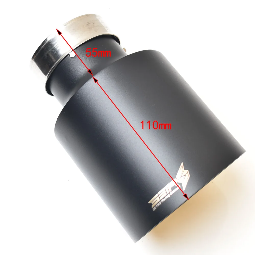 Silenciador aceroinoxidable universal Setrs – escape negro mate - imagen 3