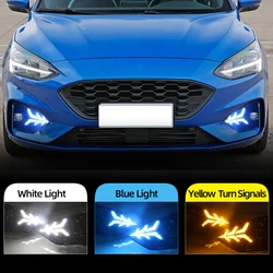 Luces diurnas LED con intermitente amarillo para Ford Focus 2018-2019