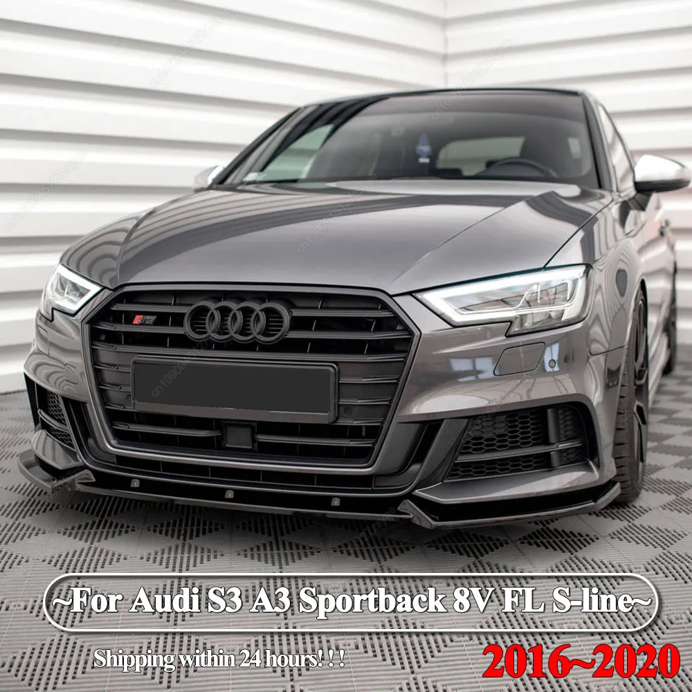 Difusor delantero negro brillante para Audi A3/S3 Sportback 8V