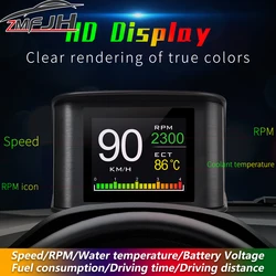 Velocímetro OBD P10 Pro con tacómetro, voltaje, agua y alarma