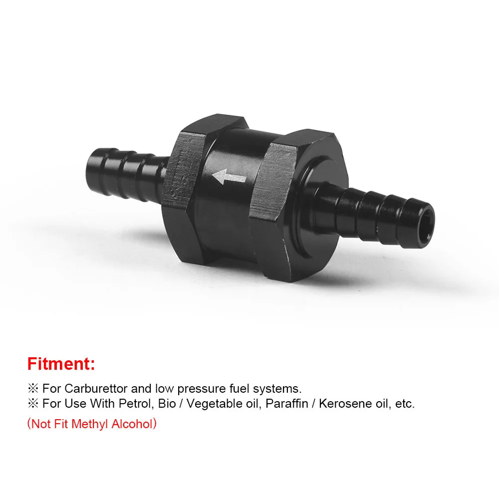 Válvula de retención aceite y combustible 3/8" negro - Universal