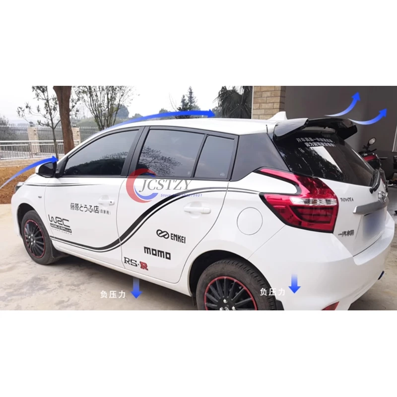 Para Toyota Yaris Spoiler 2014 - 2022 alta calidad ABS plástico Color alerón trasero del techo alerón del maletero estilo del coche - imagen 3