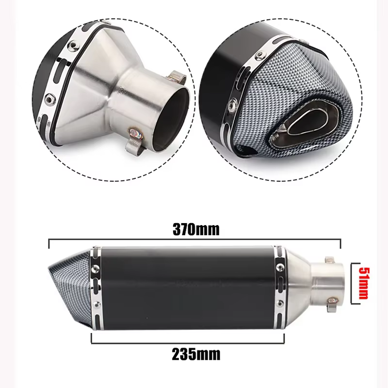 Silenciador universal de escape de 51 mm para moto con DB killer - imagen 2