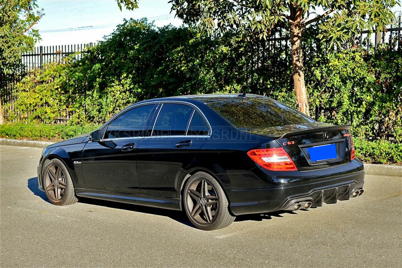 Alerón trasero estilo AMG de 2 puertas/4 puertas W204 para mercedes-benz Clase C 2008-2014 parachoques trasero de fibra de carbono labio Ducktail - imagen 5