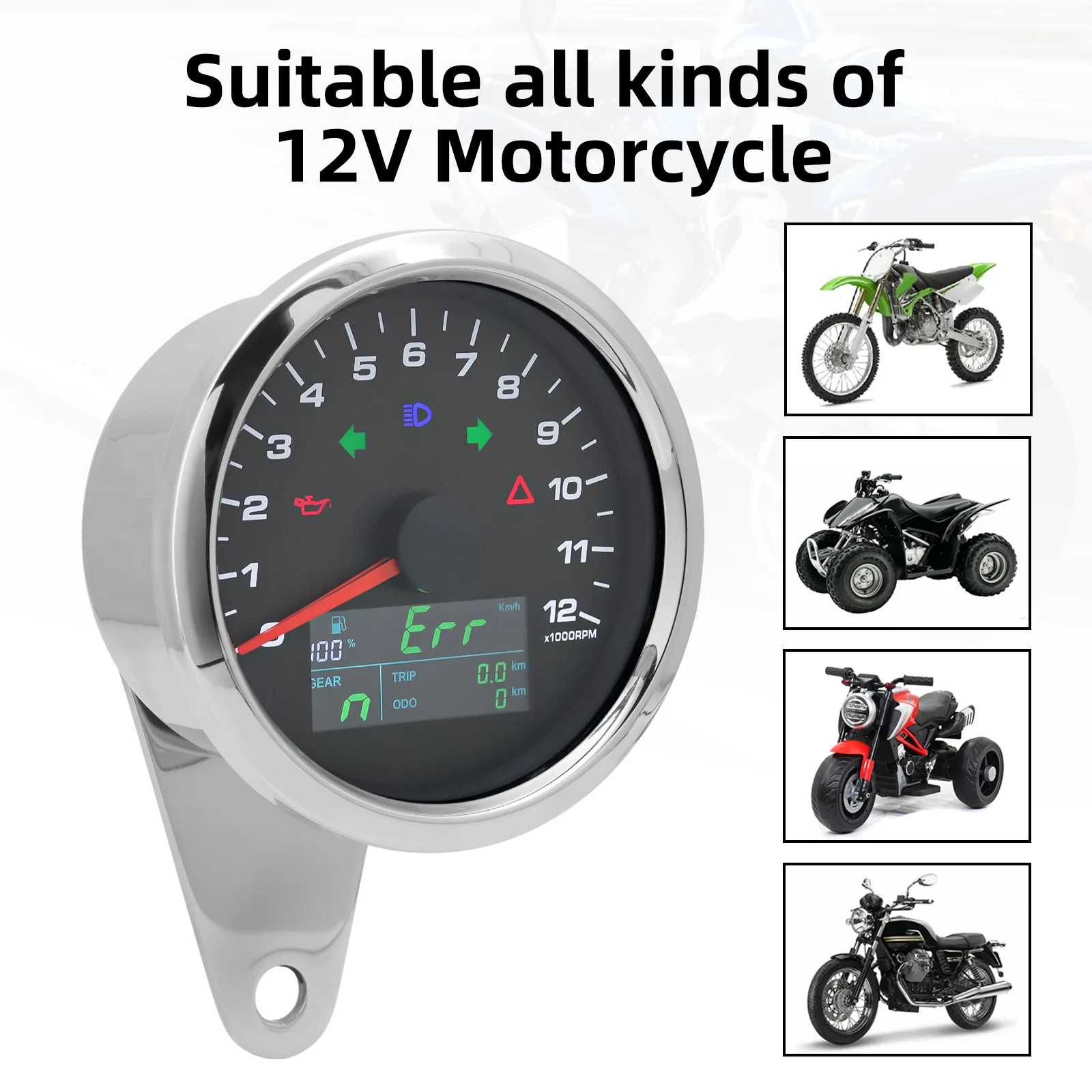 Tacómetro velocímetro GPS digital OBO LCD para moto - imagen 5