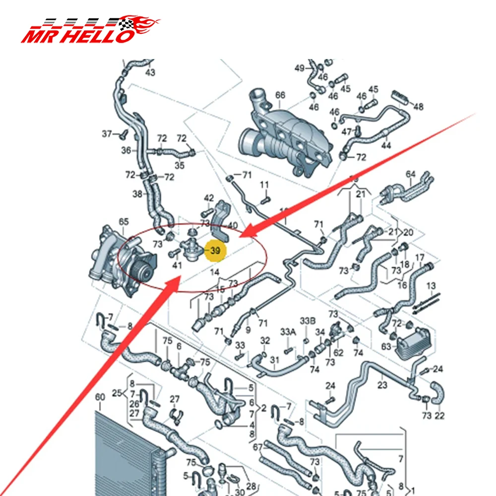 1K 0965561 J bomba de agua de refrigeración coche Auto auxiliar adicional eléctrico 12V para Jetta Golf CC volkswagen VW Passat B5 B6 AudiA3 - imagen 5
