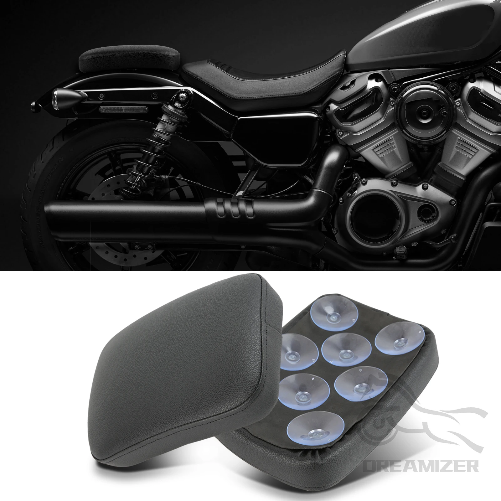 Harley asiento de succión pasajero trasero negro Dyna Touring - imagen 2