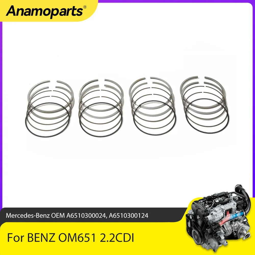Anillos de pistón OM651 Mercedes-Benz C220 CDI Sprinter 2.1 2.2
