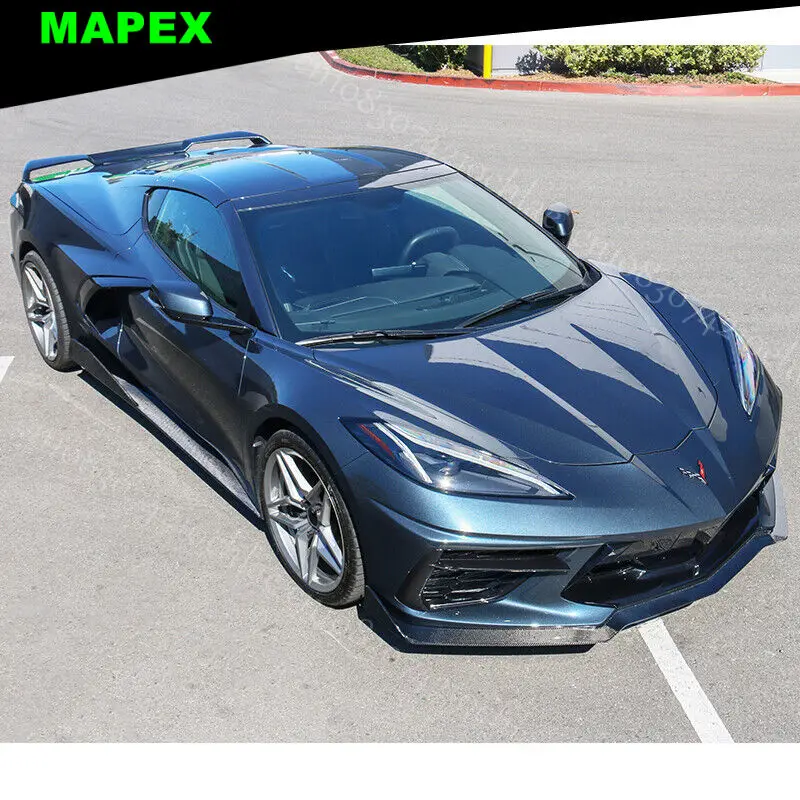 Faldón lateral Corvette C8 fibra carbono negro brillante – juego completo - imagen 2