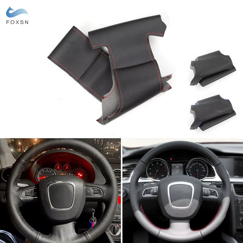 Funda de volante de cuero perforado para Audi A3 8P