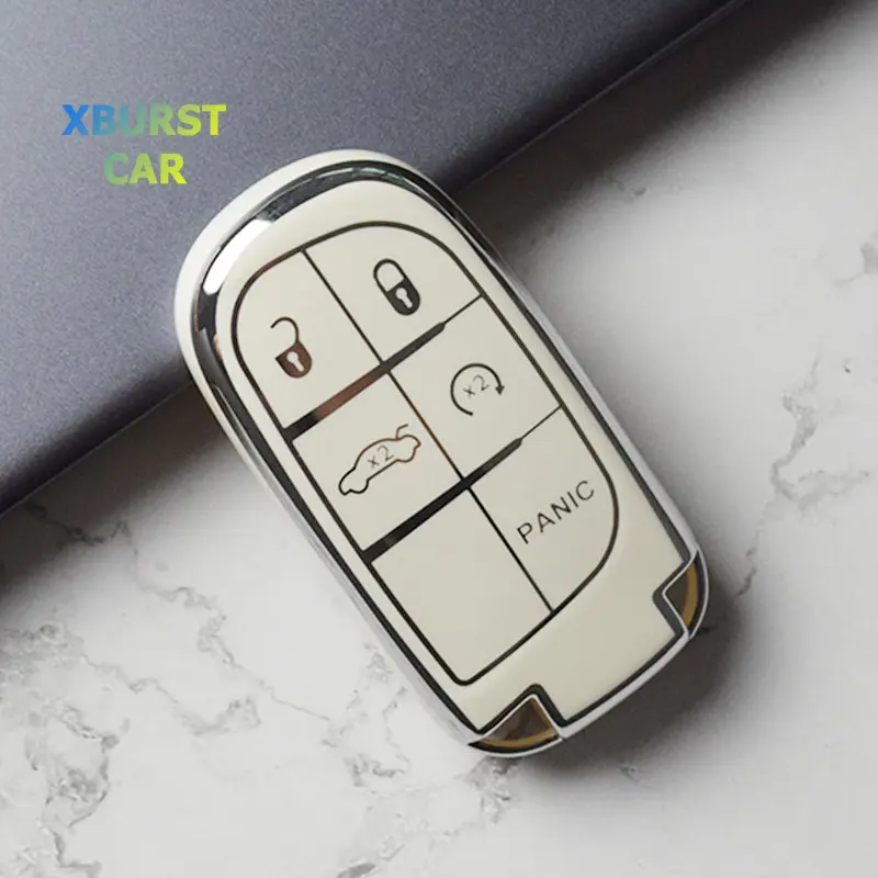 Funda de TPU para llave de coche, carcasa para Dodge Ram 1500 Journey Charger, Dart Challenger Grand Cherokee Renegade Fiat, Jeep Chrysler 300C